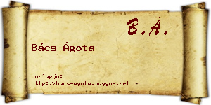 Bács Ágota névjegykártya